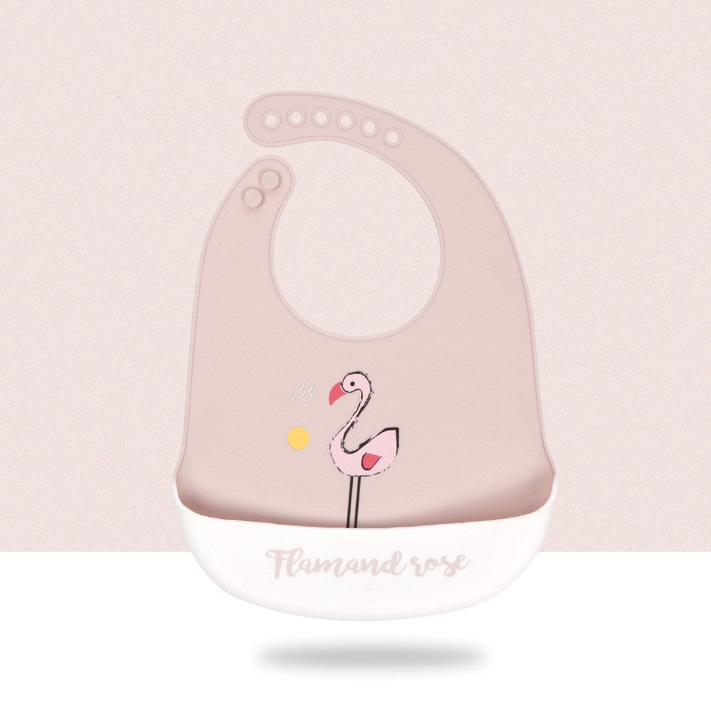 Baby Cartoon Silicone Bib Waterproof And Dirt-proof Super Soft