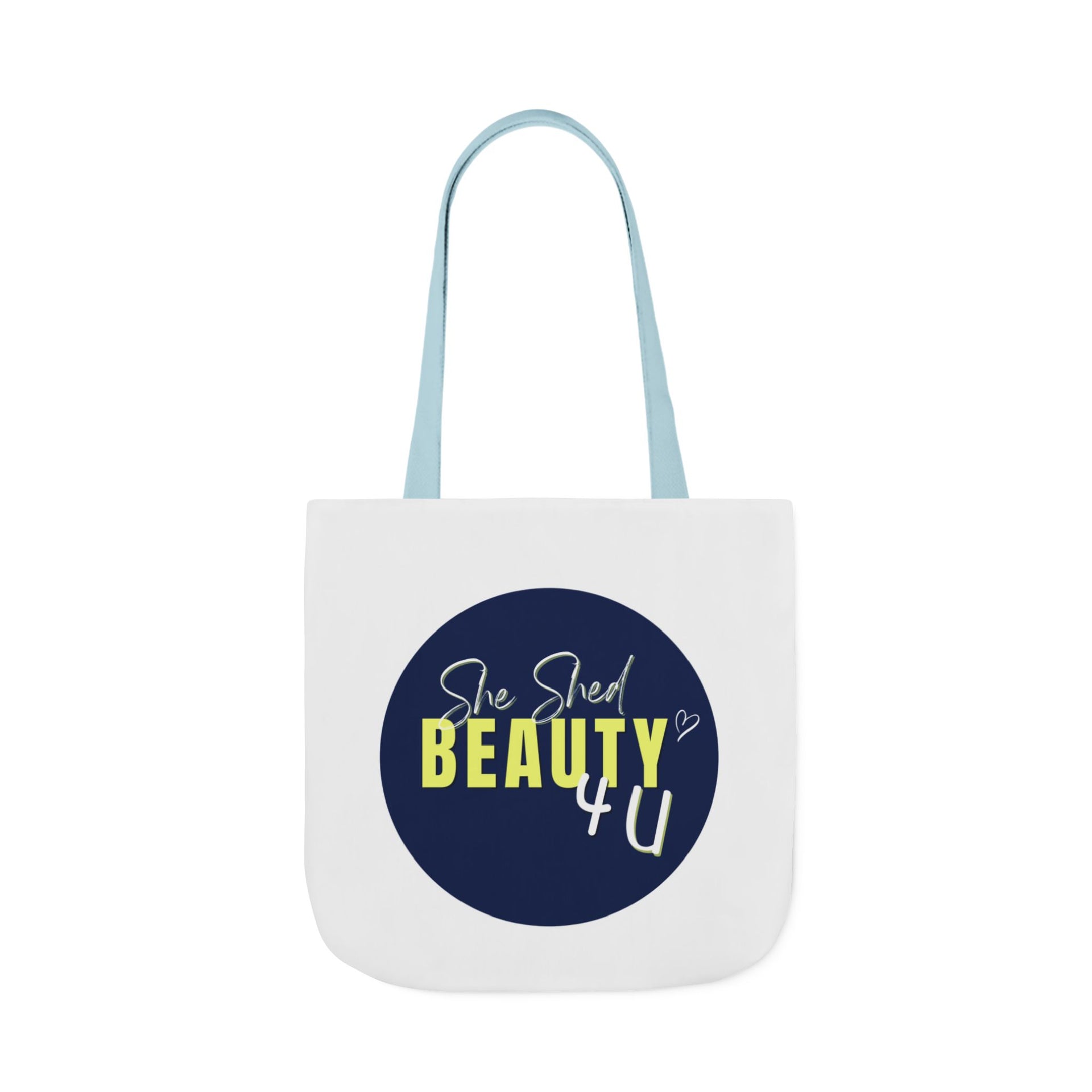 Canvas Tote — "She Shed Beauty 4U" Circle Graphic