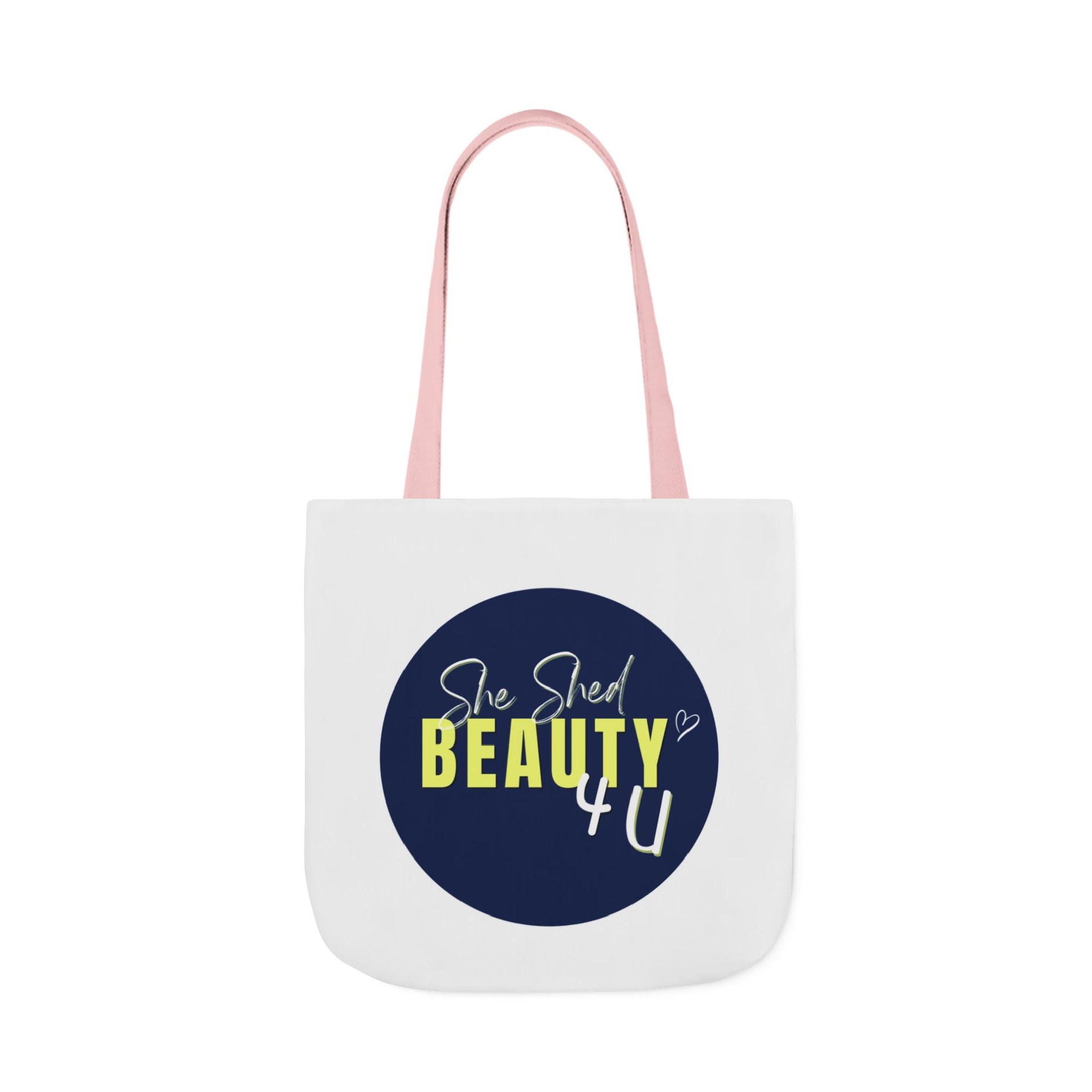 Canvas Tote — "She Shed Beauty 4U" Circle Graphic
