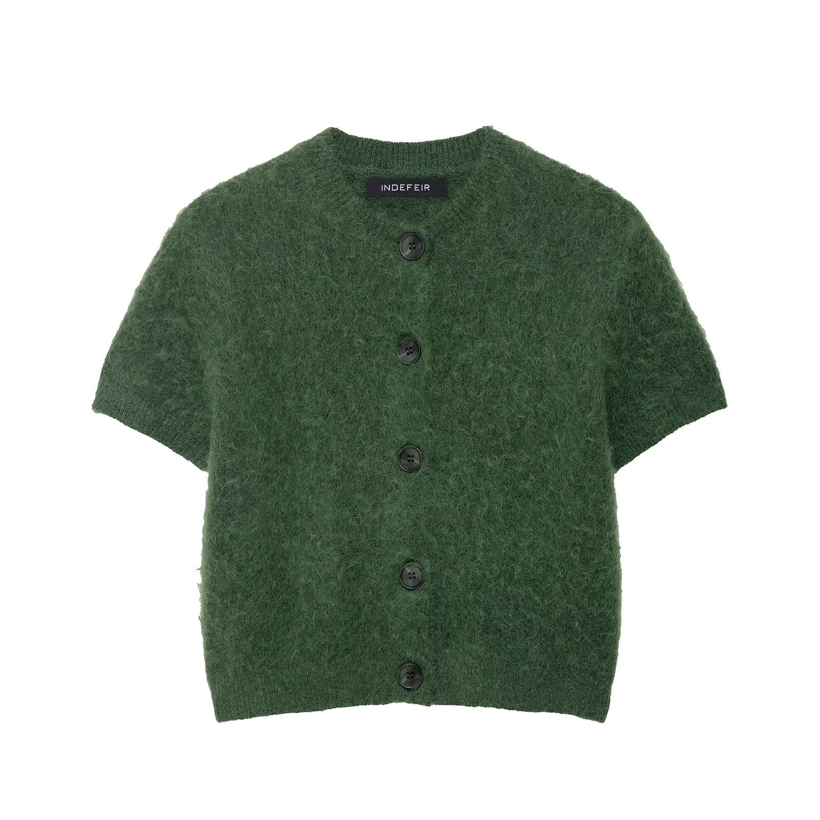 Early Autumn Women Office Knitwear Round Neck Short Sleeve