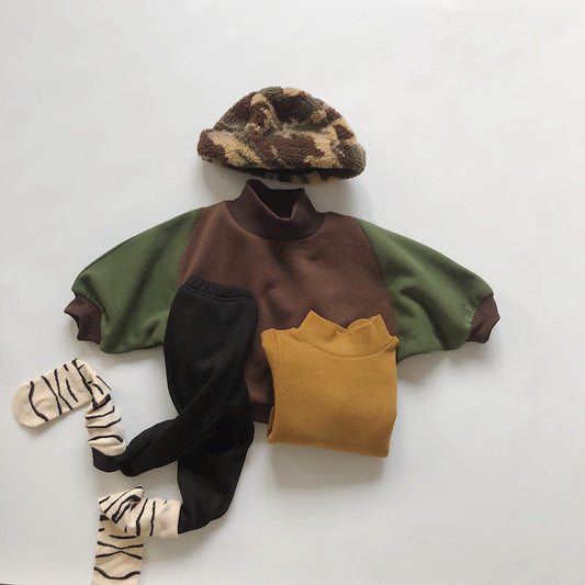 Fleece Pullover Baby Fleece Top Turtleneck Sweater