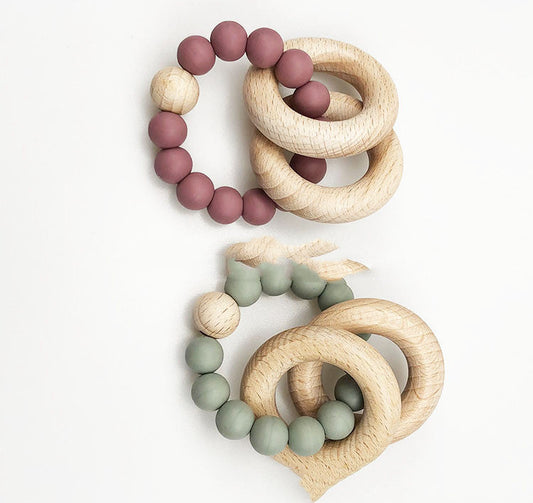 Spot Wholesale Baby Teether Bracelet Food Grade Silicone Baby Soothing Molars
