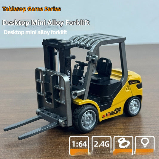 Remote Control Mini Forklift Desktop Alloy Engineering Remote Car Model
