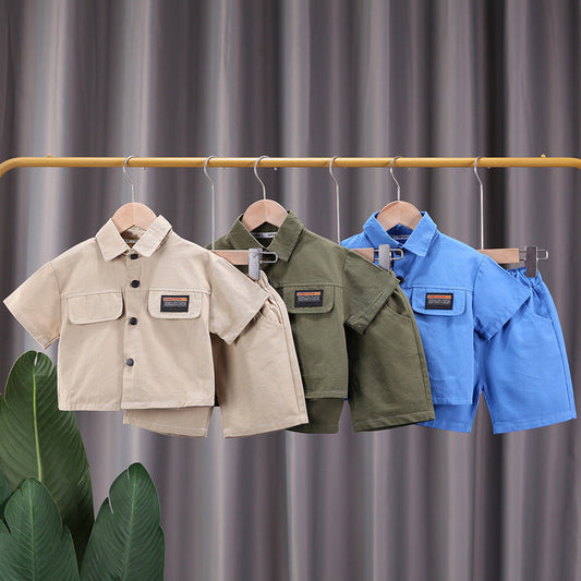 Boys' Short-sleeved Shorts Overall Suit