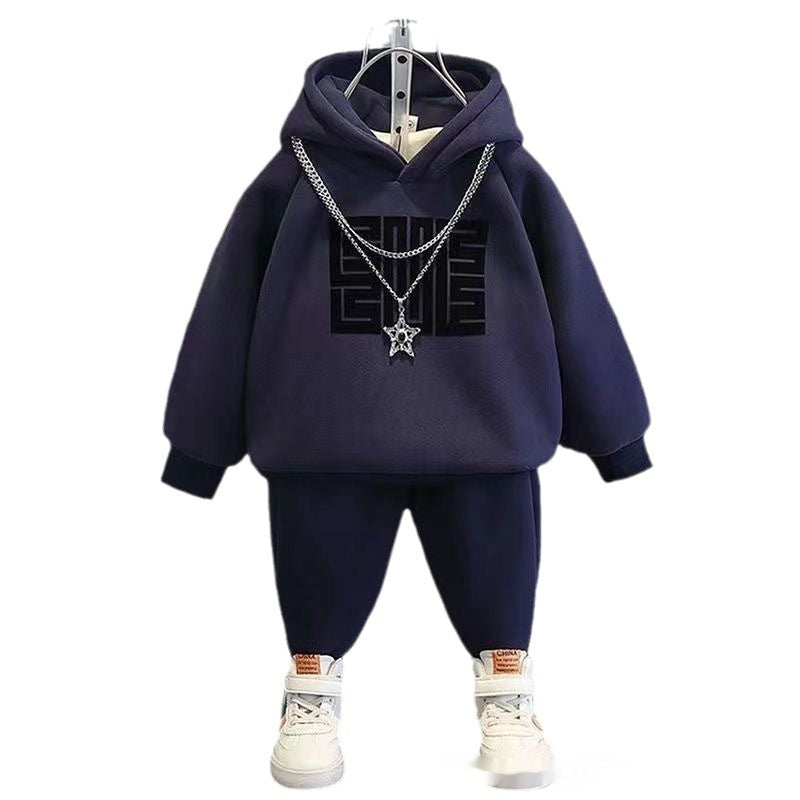 Winter Clothes Fleece Sweater Sportswear Thickening Two-piece Set