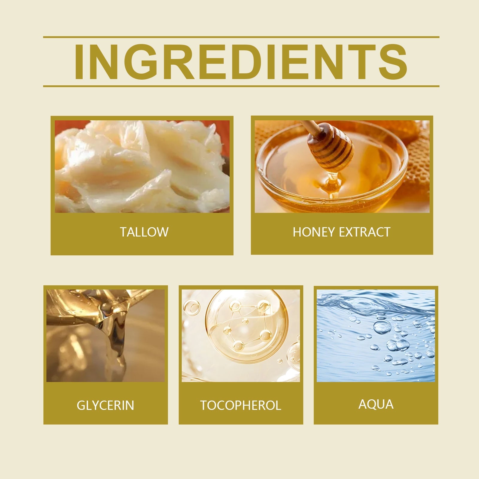 Tallow Honey Facial Moisturizer Hydrating Gentle Skin Care Cream