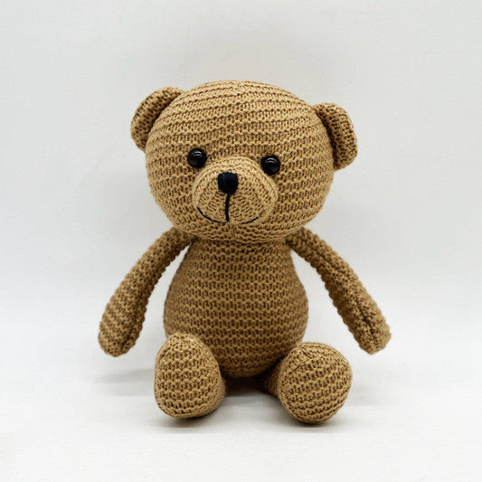Yarn Bear Doll Wedding Celebration Doll Cute Plush Knitted Toy For Kids As A Gift