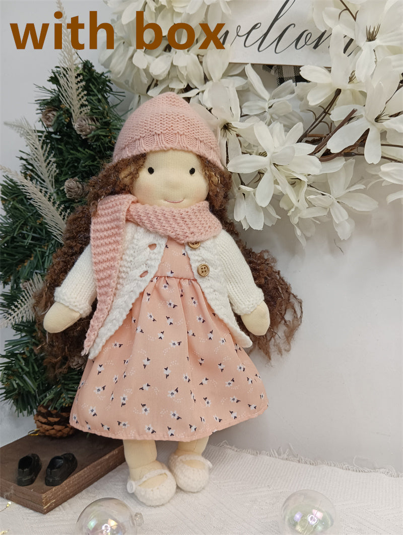 Handmade Plush Doll Golden Curly Girl Finished Product