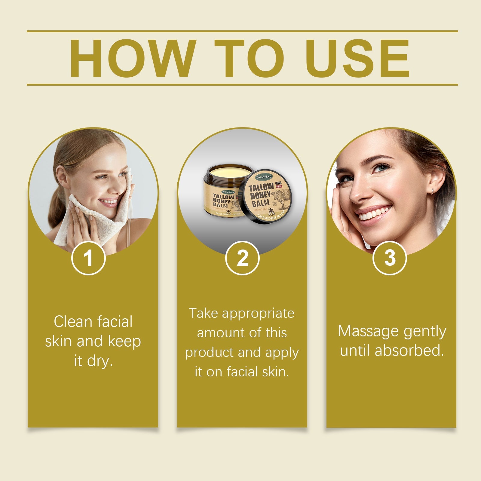 Tallow Honey Facial Moisturizer Hydrating Gentle Skin Care Cream