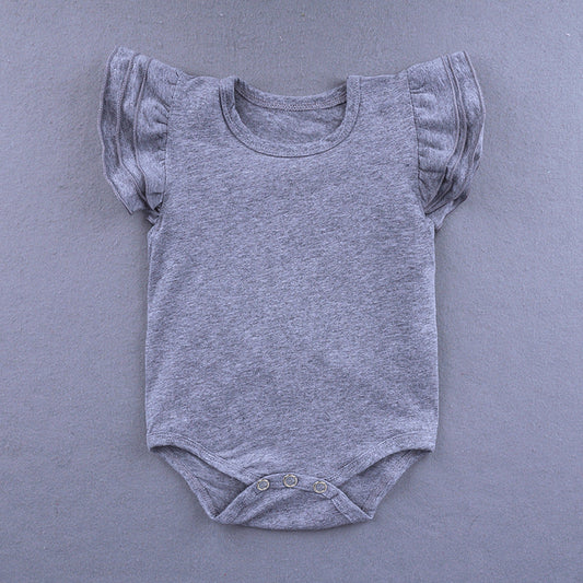 Children's Clothing Candy Color Ruffled Girls' Onesie Baby Romper