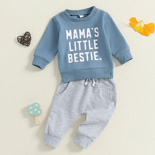 Sports And Leisure Round Neck Long Sleeve Letter Print Sweatshirt Trousers Suit Two-piece Set