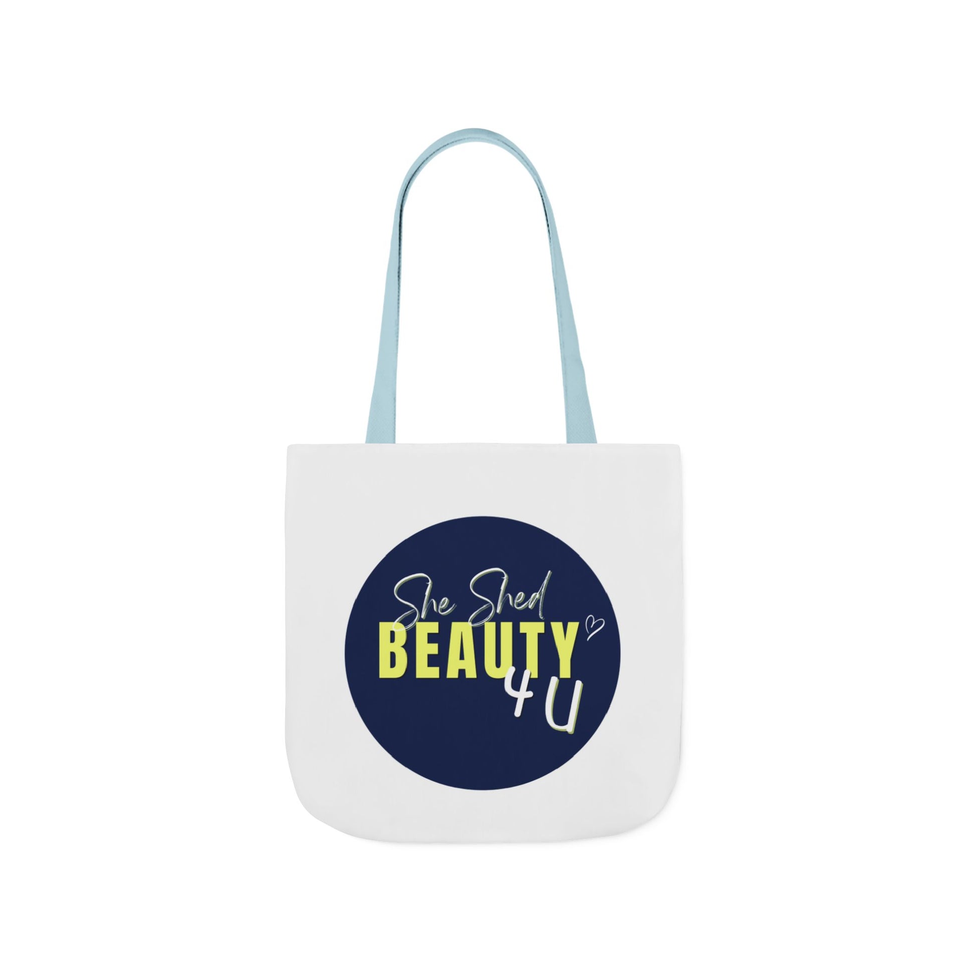 Canvas Tote — "She Shed Beauty 4U" Circle Graphic