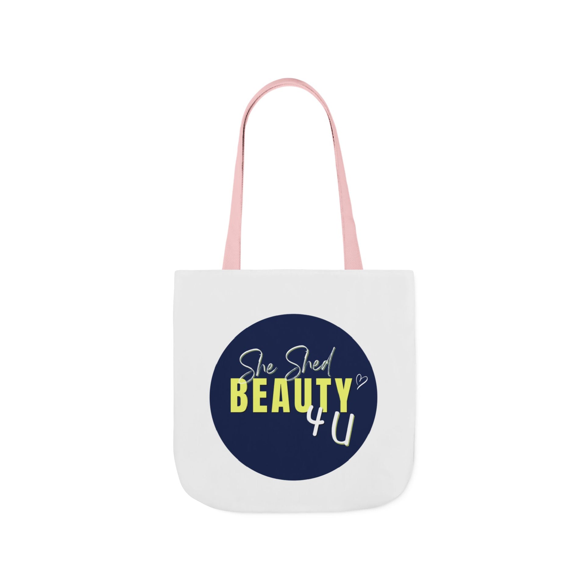Canvas Tote — "She Shed Beauty 4U" Circle Graphic