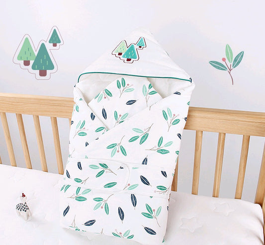 Baby holding autumn and winter newborn belt wrapped cotton newborn thickening blanket baby blanket baby quilt