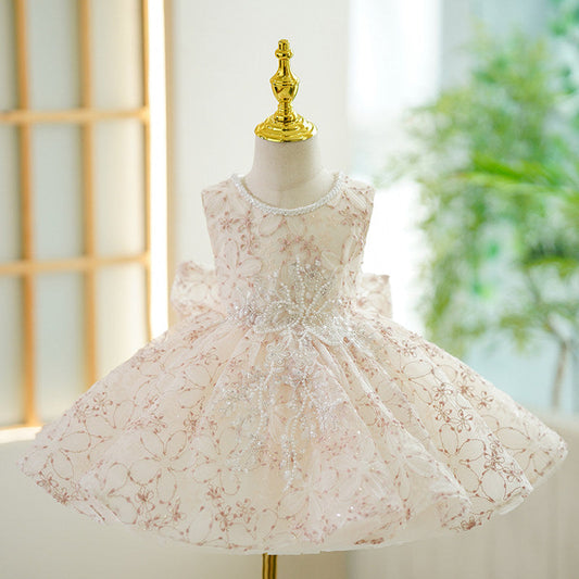 Champagne-colored High-end Piano-style Tutu Performance Outfit