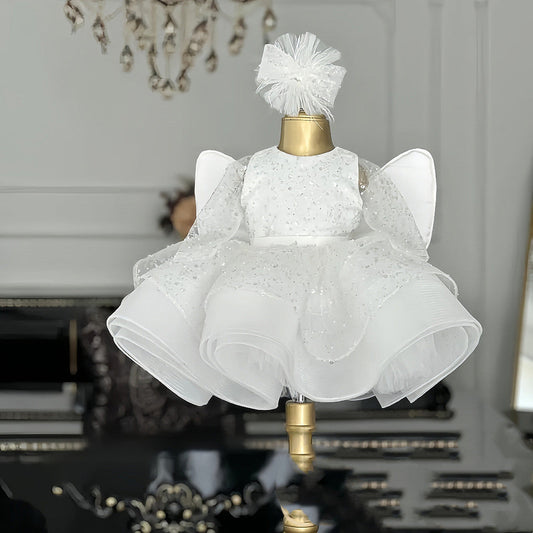 Children's Dress-year-old Girl White Western Style Girl's 61 Princess Dress