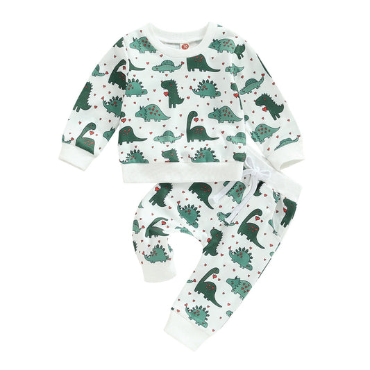 Casual Printed Long-sleeved Sweater Trousers Suit