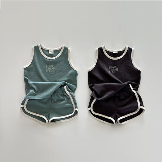 Cotton Sports Vest Shorts Casual Children Suit