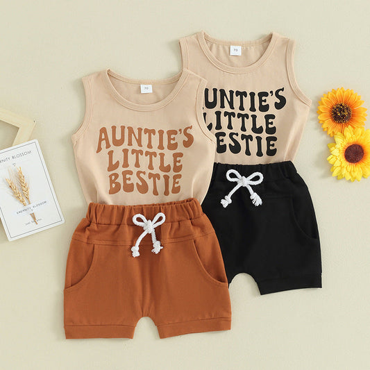 Suit Boy Letter Print Vest