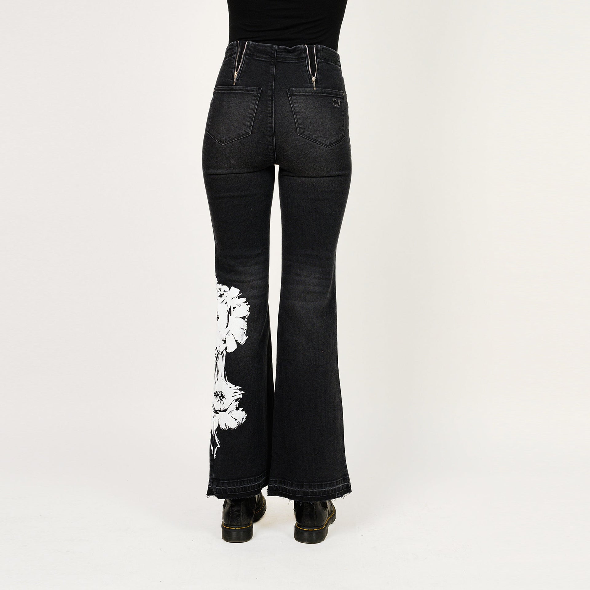 Placement Screen Print Leg Boot Cut