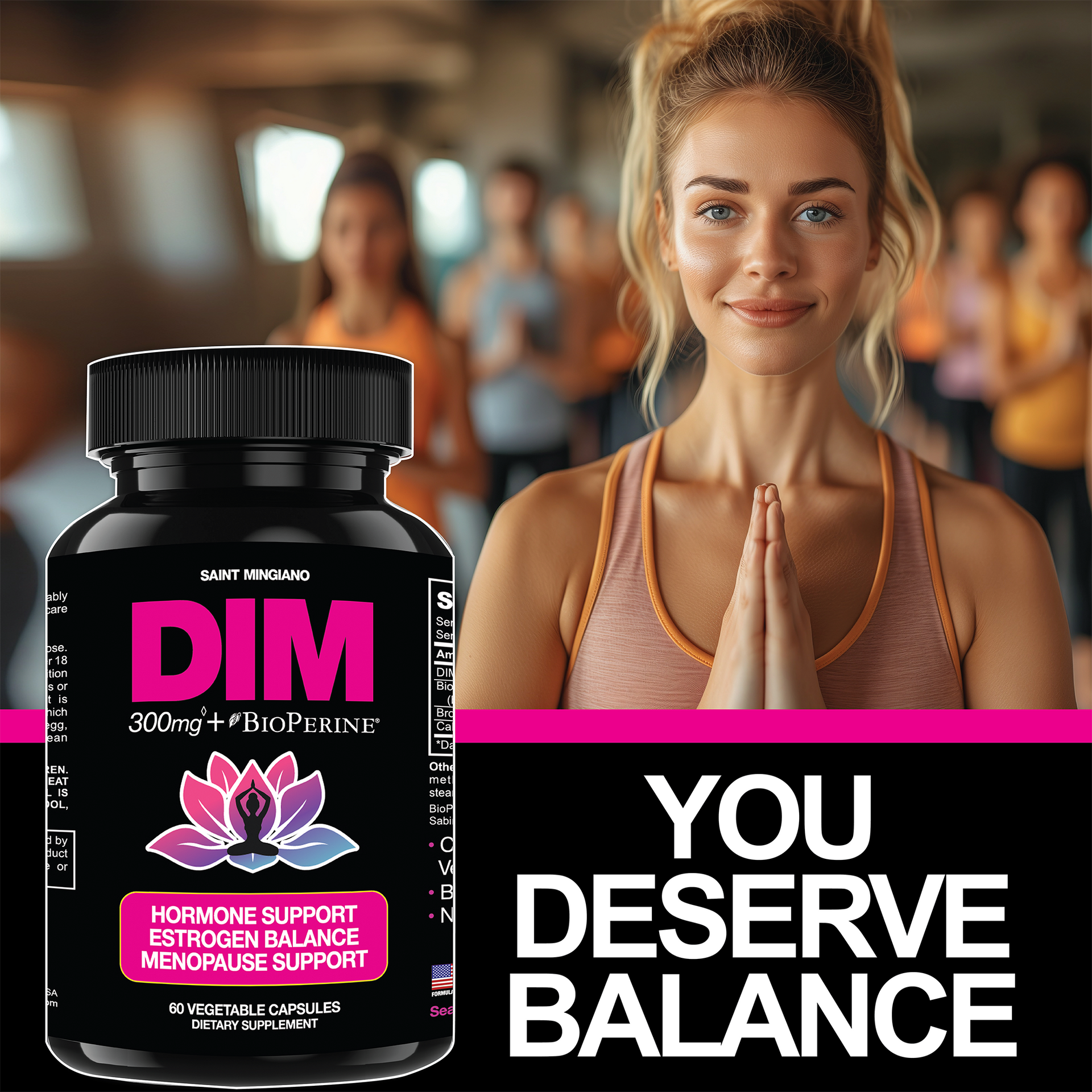 DIM Supplement 300mg for Estrogen Balance and Menopause Support