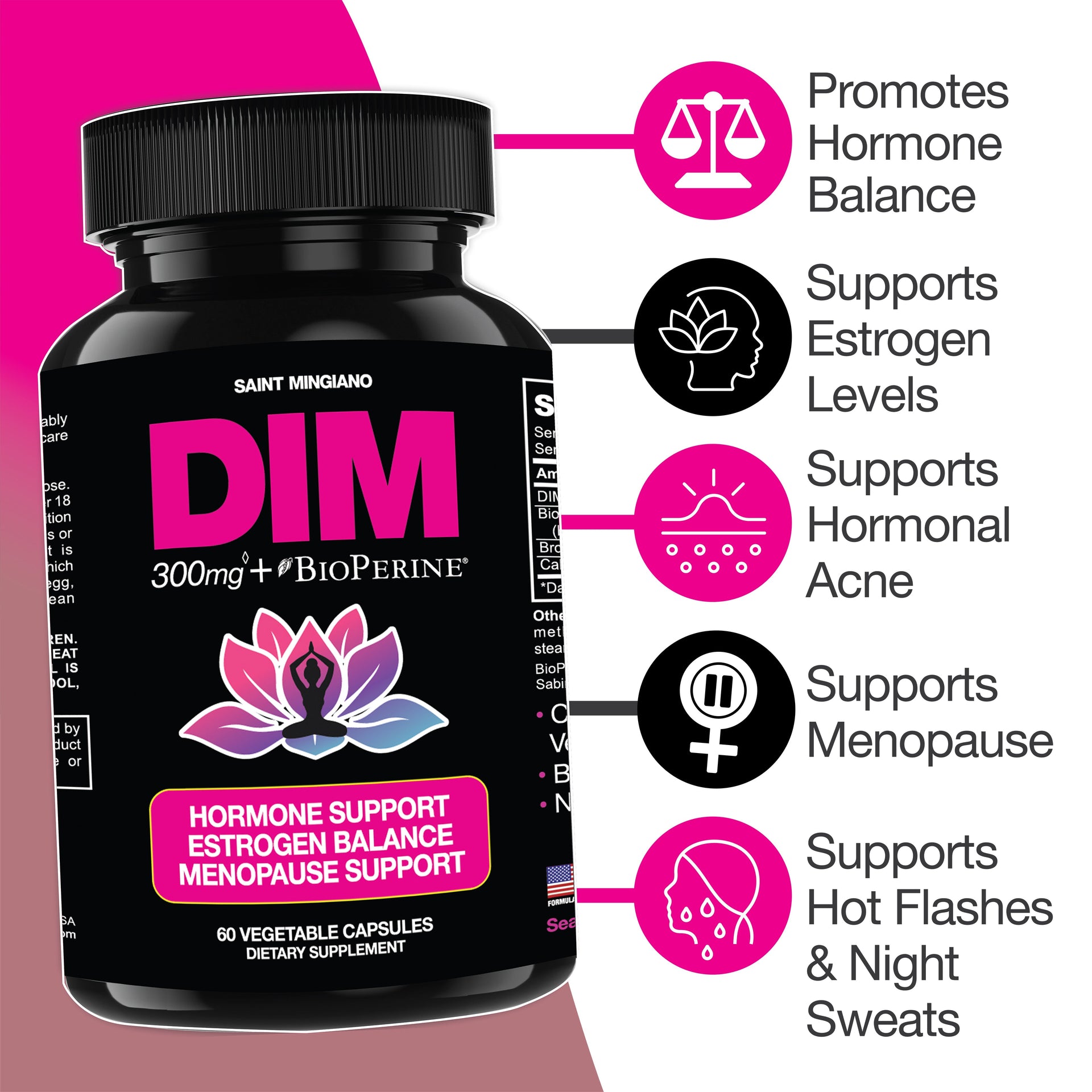 DIM Supplement 300mg for Estrogen Balance and Menopause Support