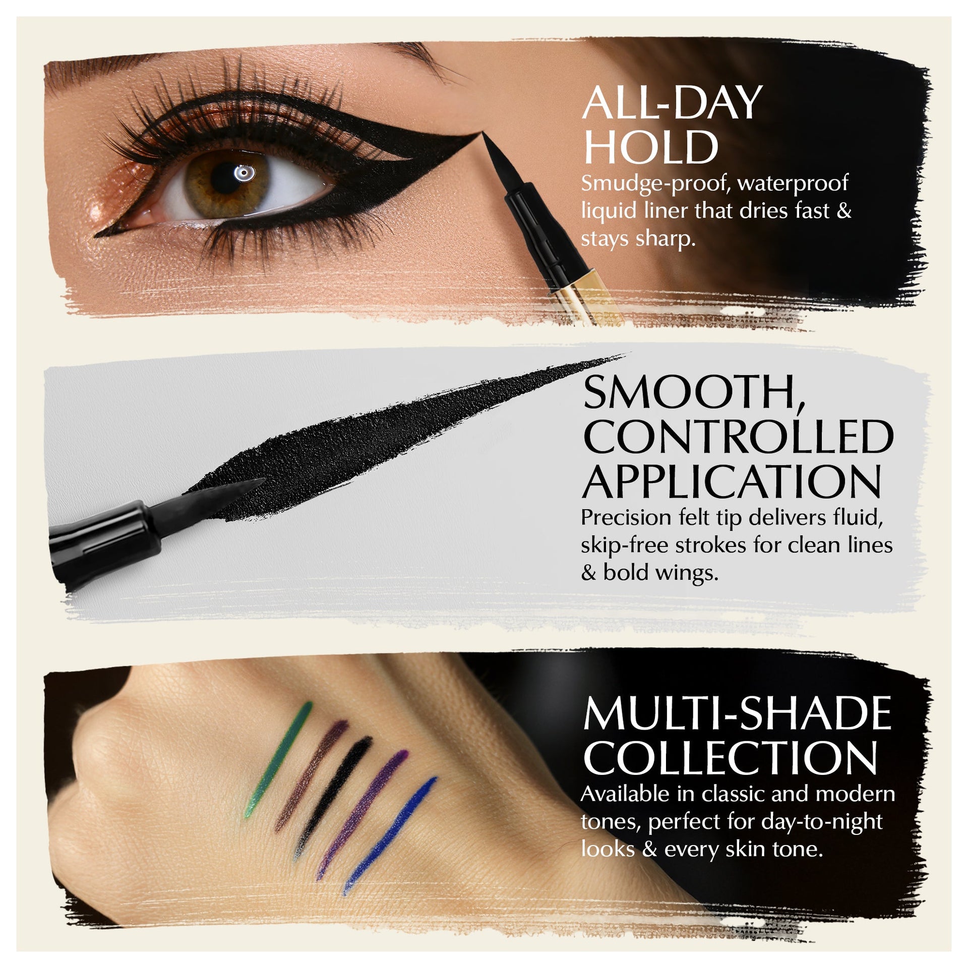 Waterproof Liquid Eyeliner Pen Vegan Smudge Proof Matte Shimmer