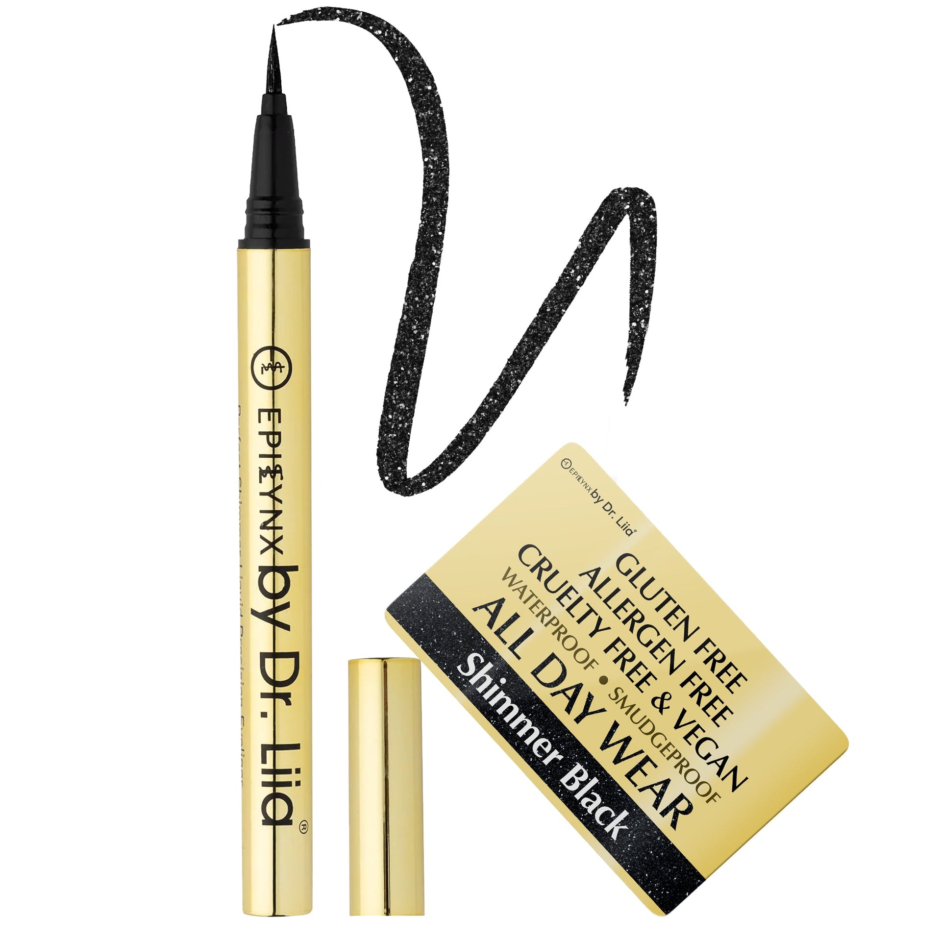 Waterproof Liquid Eyeliner Pen Vegan Smudge Proof Matte Shimmer