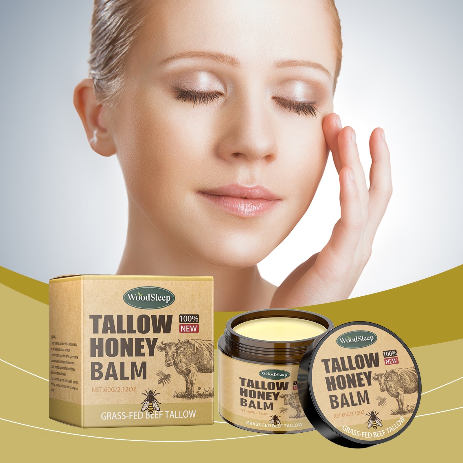 Tallow Honey Facial Moisturizer Hydrating Gentle Skin Care Cream