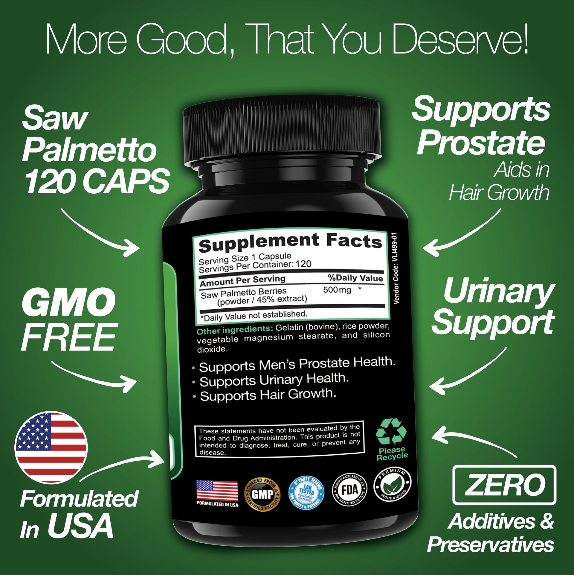 Men’s Prostate Health Supplement with Saw Palmetto 120 Capsules