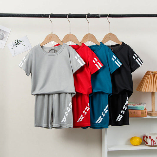 Children's Short Sleeve Quick Drying Clothes Suit Outdoor Breathable Sportswear