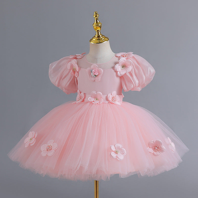 Girls' High-end Flowers Fashionable Dress