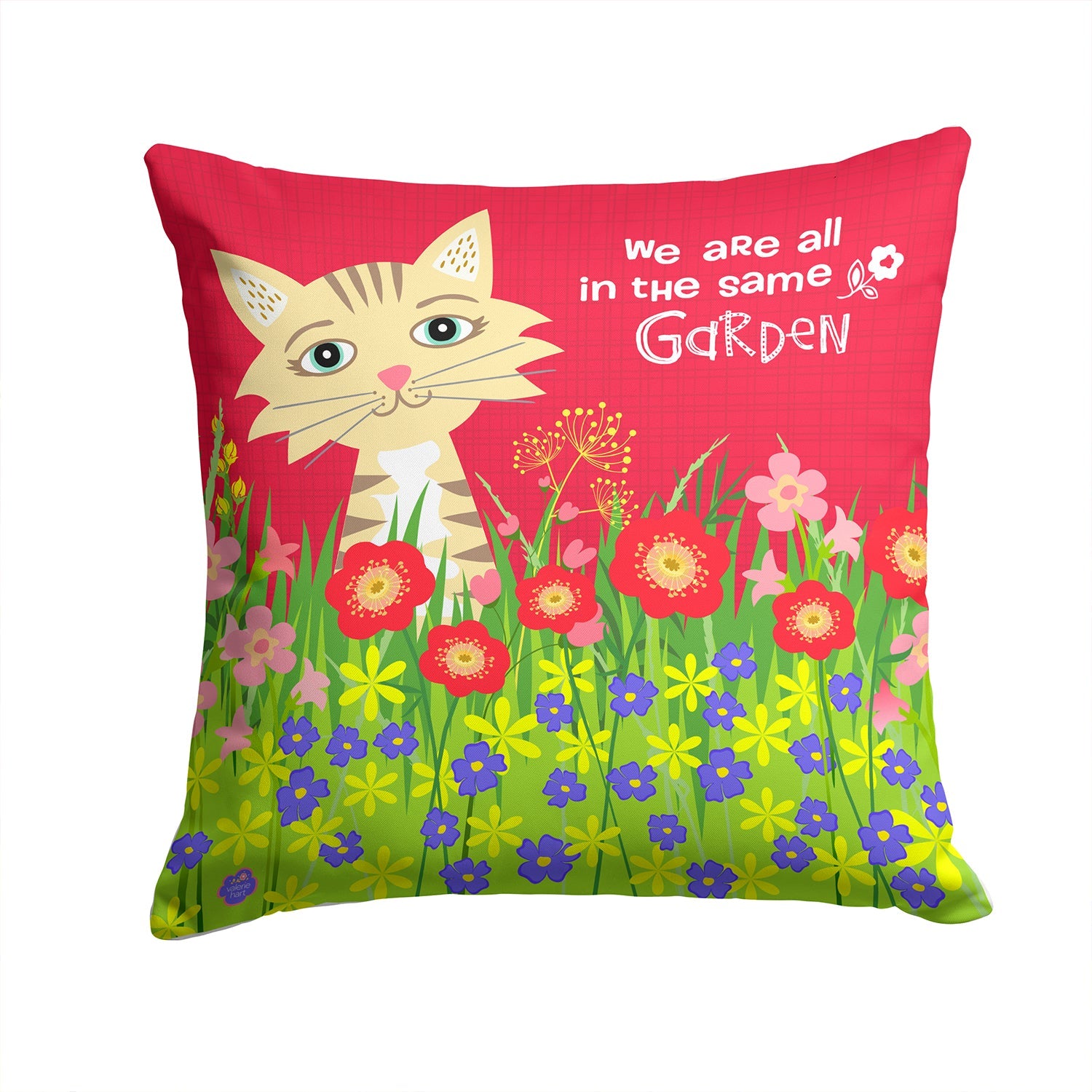 Garden Cat Throw Pillow - 14x14 Decorative Pillow – Art for Your Home & Patio VHA3009PW1414