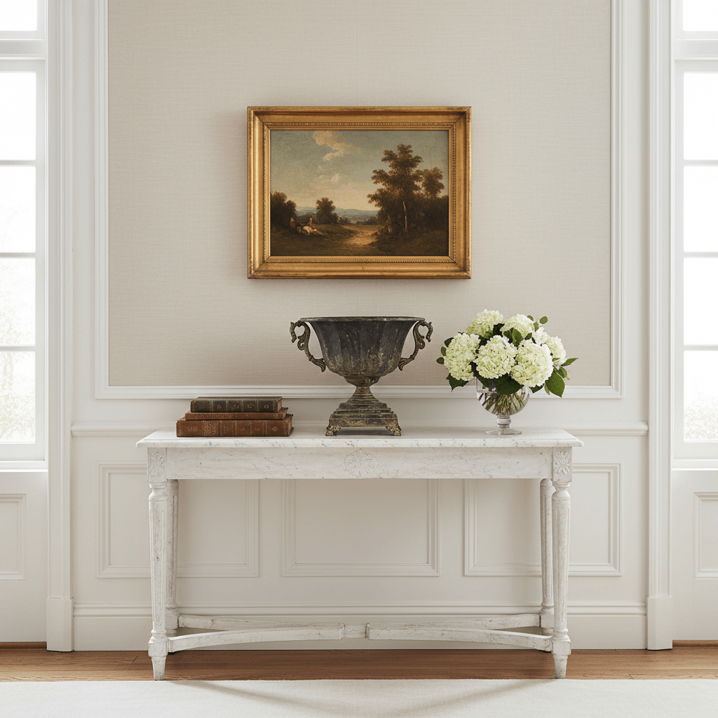 Antique Decorative Urn in Distressed Metal