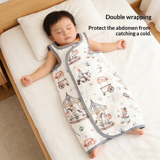 Babys Summer Thin Sleeveless Vest Belly Band Bamboo Cotton Gauze Bib
