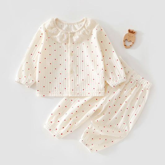 Cute Long-sleeve Cotton Set For Babies And Toddlers