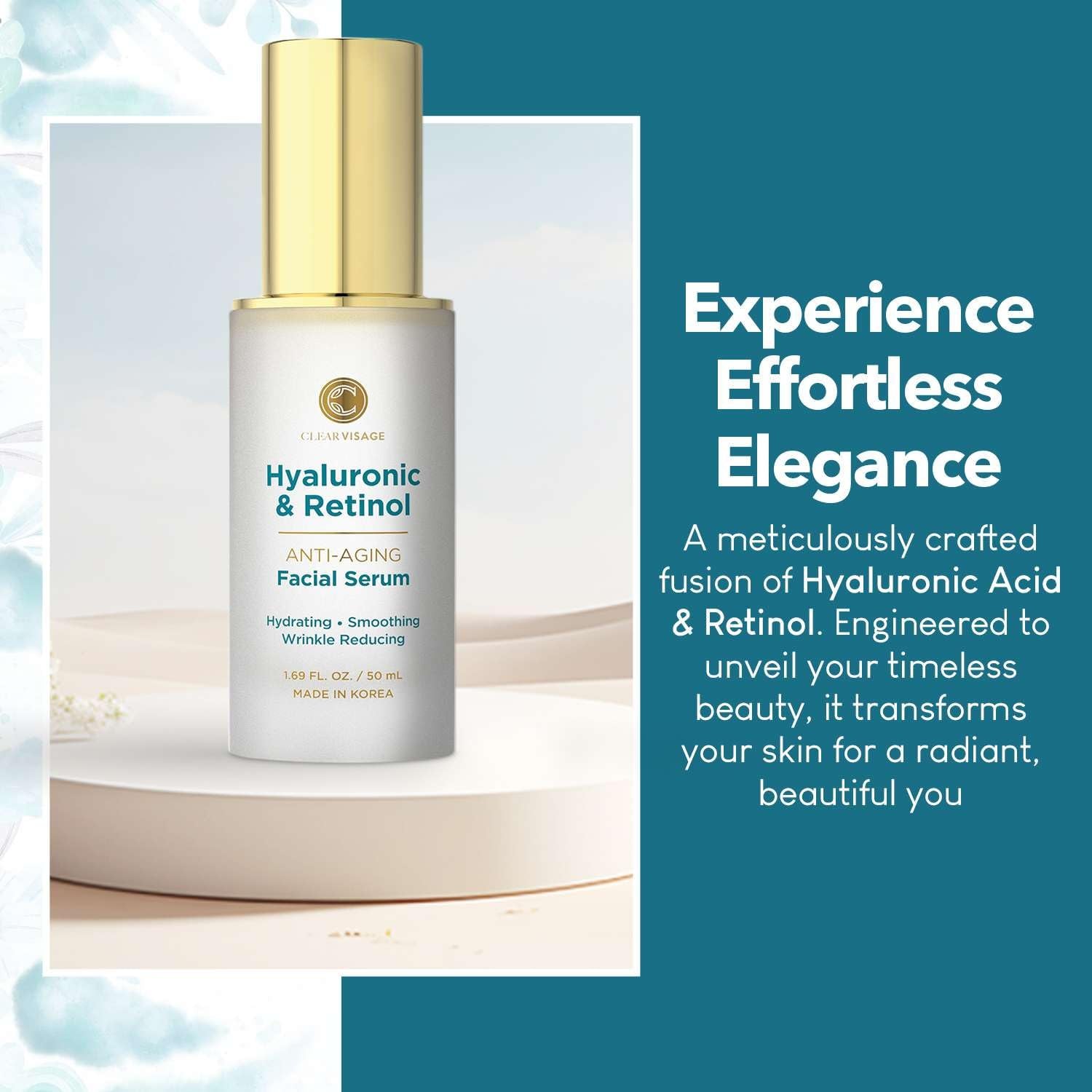 Hyaluronic Acid Retinol Serum Anti Aging Radiant Skin Care