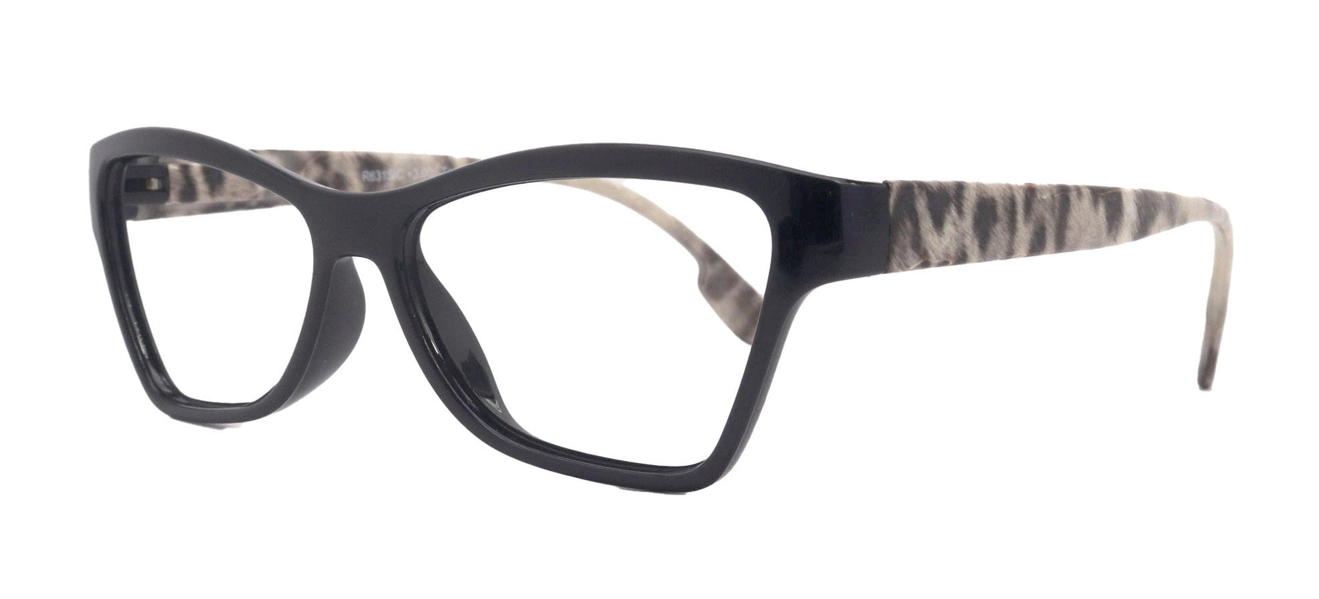 Avian,  (Premium) Reading Glasses, High End Reader +1.25 to +3 Magnifying Eyeglass, Cat Eye (Black N Brown) Feather Pattern. NY Fifth Avenue