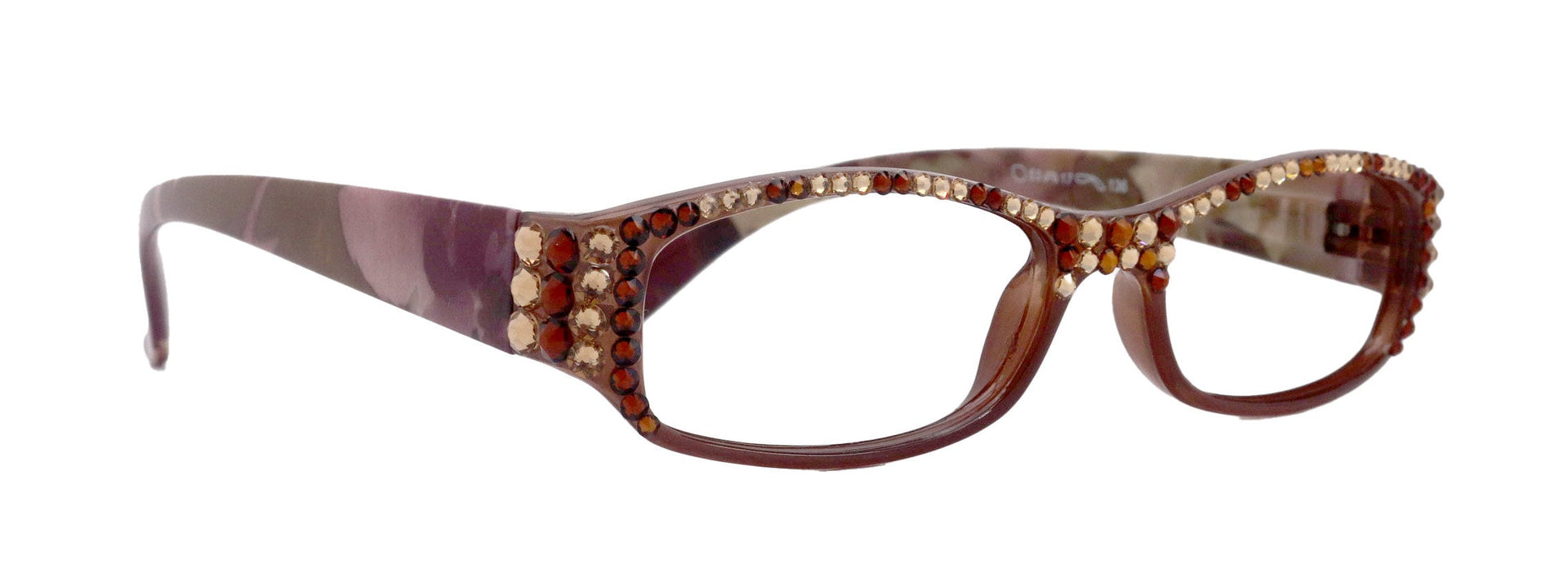 Rosie Bling Reading Glasses Women W (Ligth Colorado N Copper) Genuine European Crystals (Brown) NY Fifth Avenue