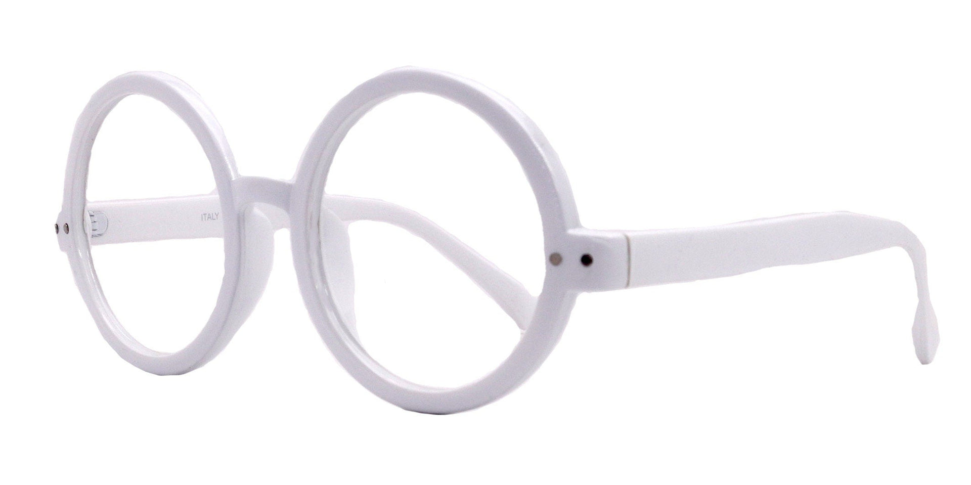 Zelda, (Reading Glasses) (Premium) Big True Round vintage (LWhite) X Large Eye, Oversize,  NY Fifth Avenue
