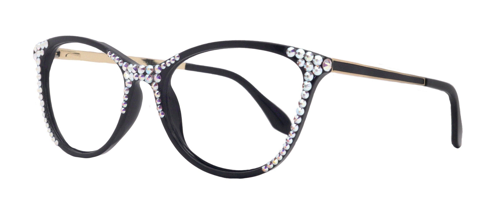 Cattitude Bling Reading Glasses 4 Women W AB Genuine European Crystals, Magnifying Cat Eye  NY Fifth Avenue