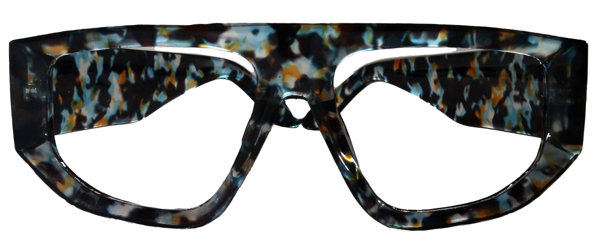 Goliath High End Bifocal or Non-Bifocal Blue W Brown  Reading Glasses Square, Inspired by NY Fifth Avenue