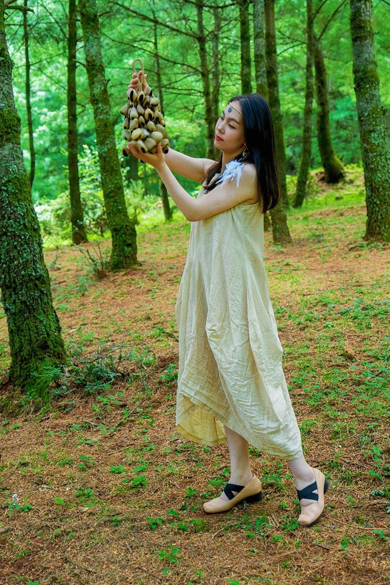 Seed Shaker | Handmade Panji White Fruit Seed Shell Hand Bell – Natural Rainforest Sound Decor