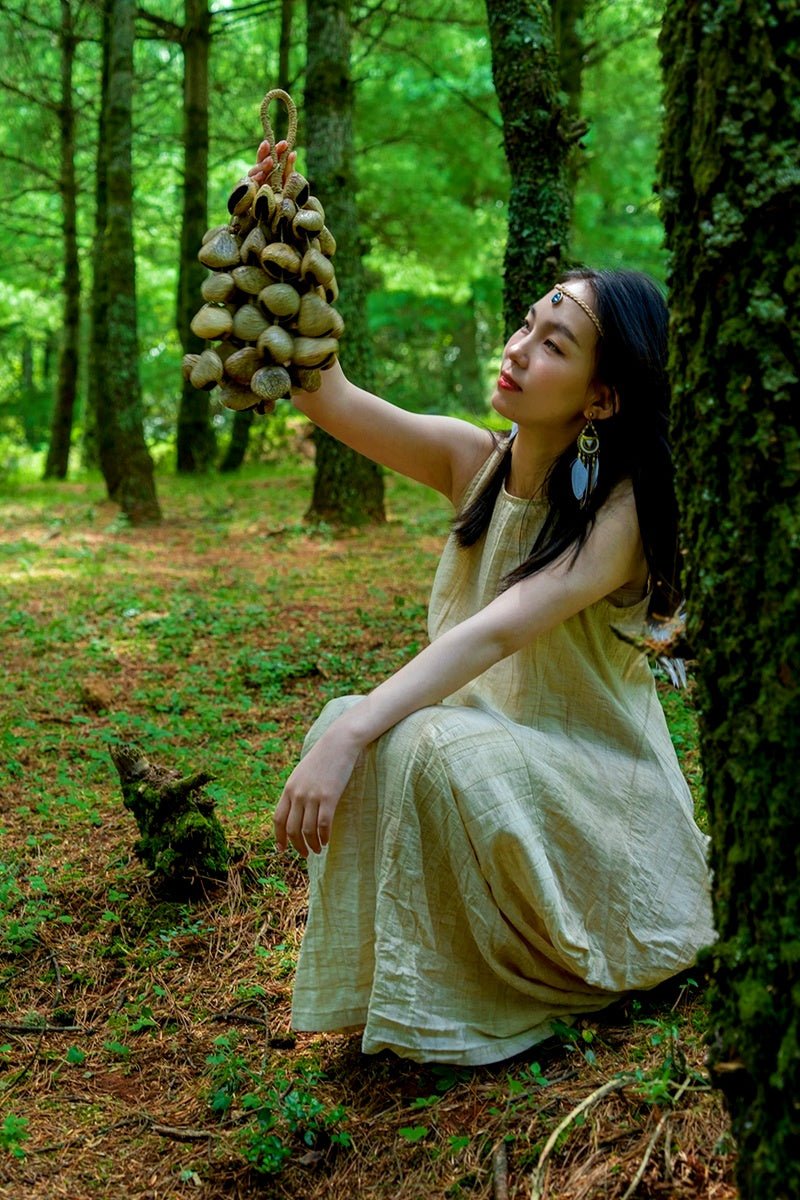 Seed Shaker | Handmade Panji White Fruit Seed Shell Hand Bell – Natural Rainforest Sound Decor